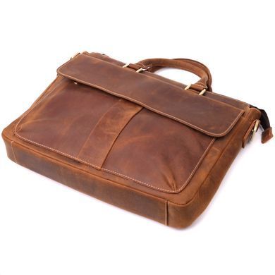 Чоловічий шкіряний портфель для документів ноутбука та роботи Vintage 22673 Коричневий