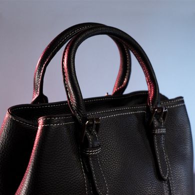 Классическая женская сумка в коже флотар Vintage 14861 Черная