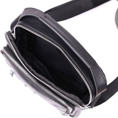 Мужская вертикальная сумка из натуральной кожи Vintage sale_15112 Черный