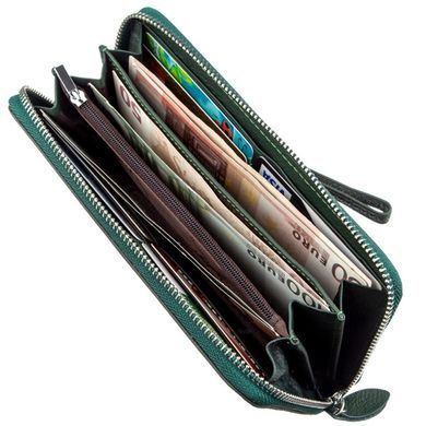 Женский клатч-кошелек на молнии ST Leather 18936 Зеленый