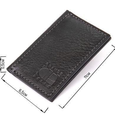 Шкіряна невелика візитниця GRANDE PELLE 11501 Чорний