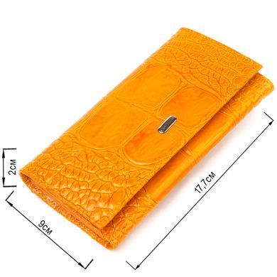 Яркий женский кошелек из натуральной фактурной кожи CANPELLINI 21651 Желтый