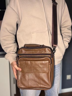 Чоловіча сумка з ручкою для перенесення в руці з натуральної шкіри Vintage 23025 Світло-коричневий
