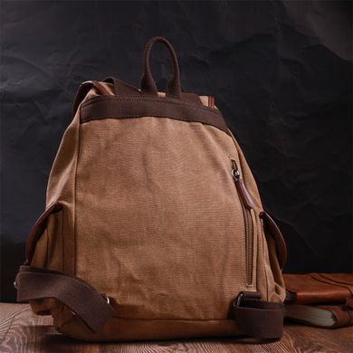 Мужской текстильный рюкзак что закрывается клапаном на магнит Vintage 22155 Коричневый