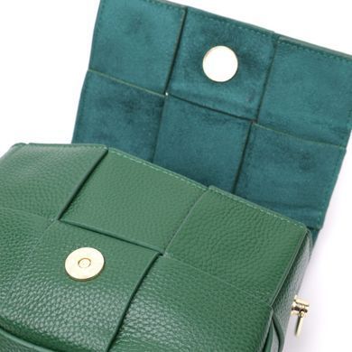 Компактна вечірня сумка для жінок з палітурками з натуральної шкіри Vintage 22312 Зелена