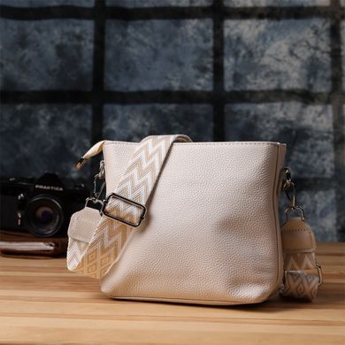 Повсякденна плечова сумка з натуральної шкіри Vintage 22915 Білий