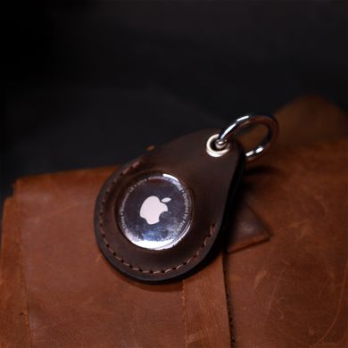Надежный брелок-держатель для Apple AirTag из натуральной кожи GRANDE PELLE 11615 Коричневый