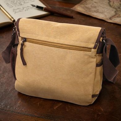 Практична сумка через плече для ноутбука 13" із щільного текстилю Vintage 22202 Пісочний