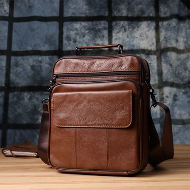 Чоловіча сумка з ручкою для перенесення в руці з натуральної шкіри Vintage 23025 Світло-коричневий