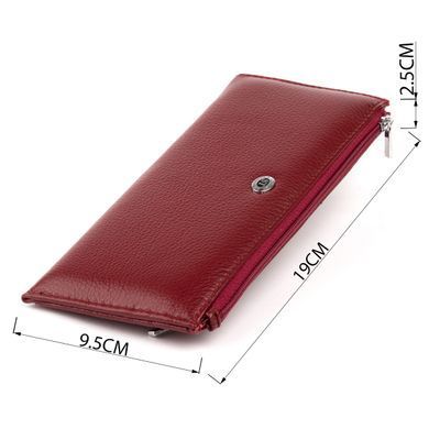 Горизонтальний тонкий гаманець зі шкіри жіночий ST Leather 19326 Бордовий