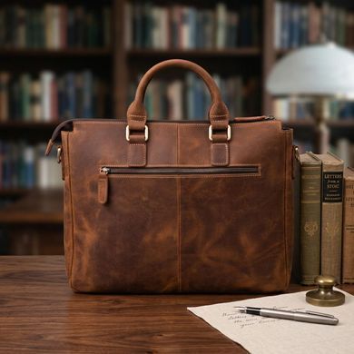 Кожаный портфель для ноутбука работы и документов Vintage 14066 Коричневый