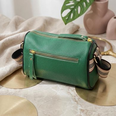 Женская сумка с оригинальным украшением из натуральной кожи Vintage 22261 Зеленая