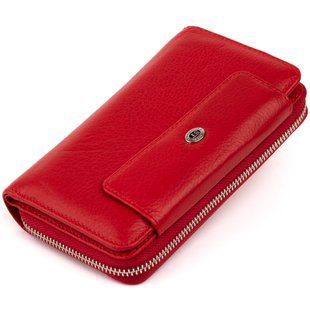 Гаманець зі шкіри на клямці ST Leather 19343 Червоний