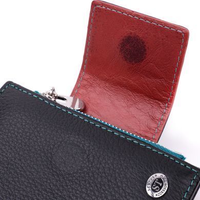 Портмоне для женщин в классическом цвете с интересной монетницей ST Leather 19449 Черный