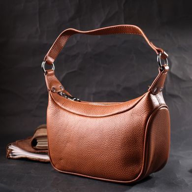 Женская сумка полукруглого формата с одной ручкой из натуральной кожи Vintage 22413 Коричневая
