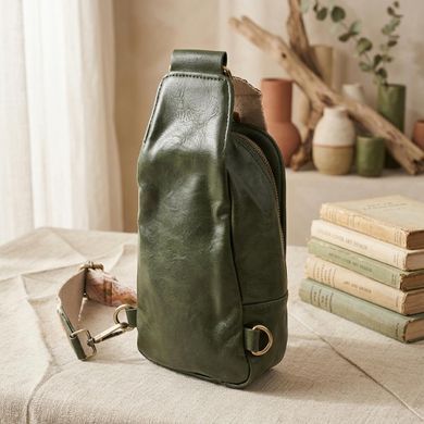 Красивая сумка через плечо в модном цвете из экокожи Vintage 22791 Зеленый