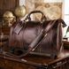 Кожаная дорожная сумка на колесах для путешествий и командировок Vintage 14254 Коричневая